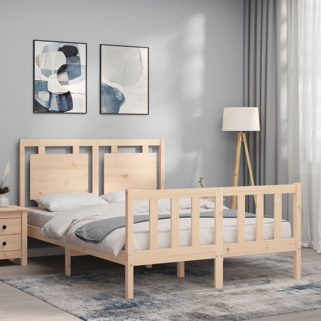 Bed Frame without Mattress 140x190 cm Solid Wood Pine