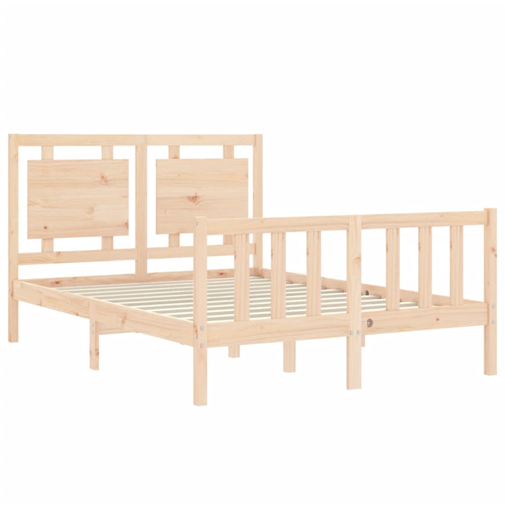 Bed Frame without Mattress 140x190 cm Solid Wood Pine