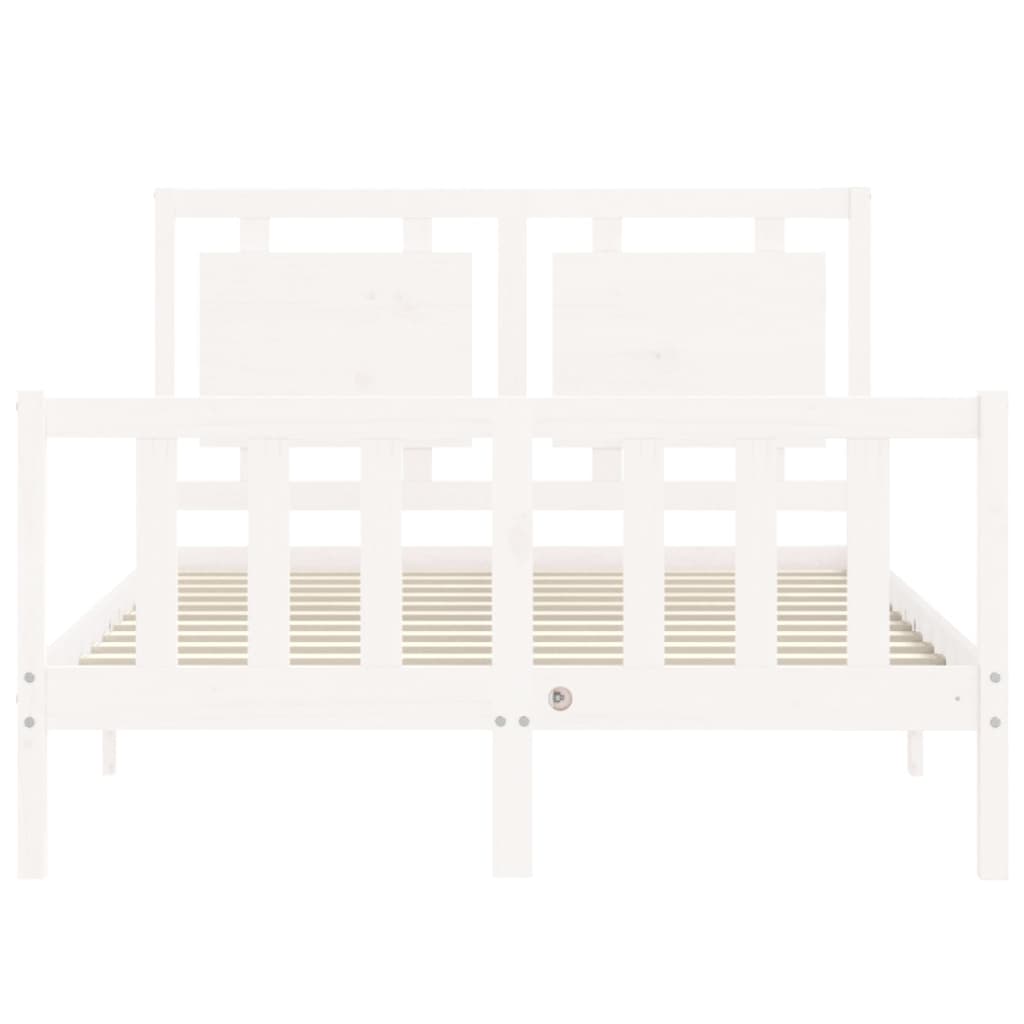 Bed Frame without Mattress White 140x190 cm Solid Wood Pine