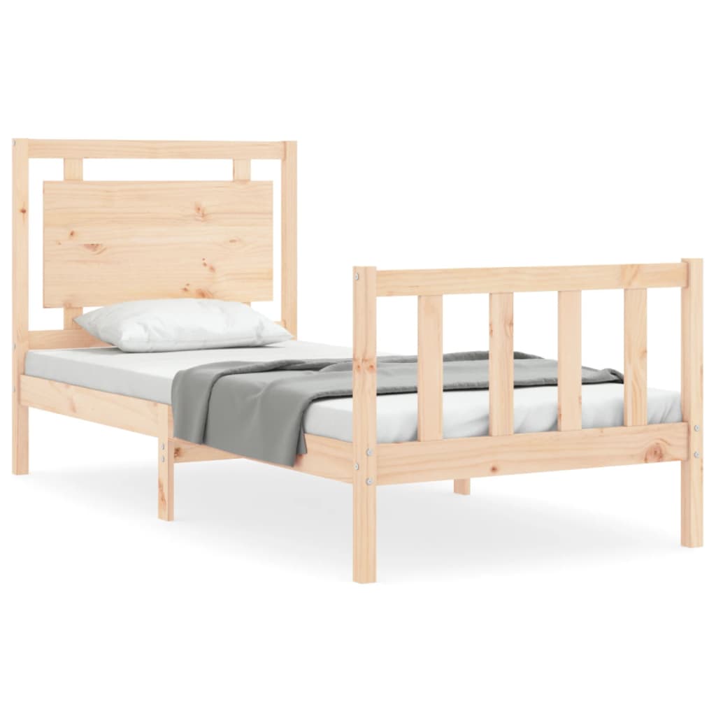 Bed Frame without Mattress 100x200 cm Solid Wood Pine