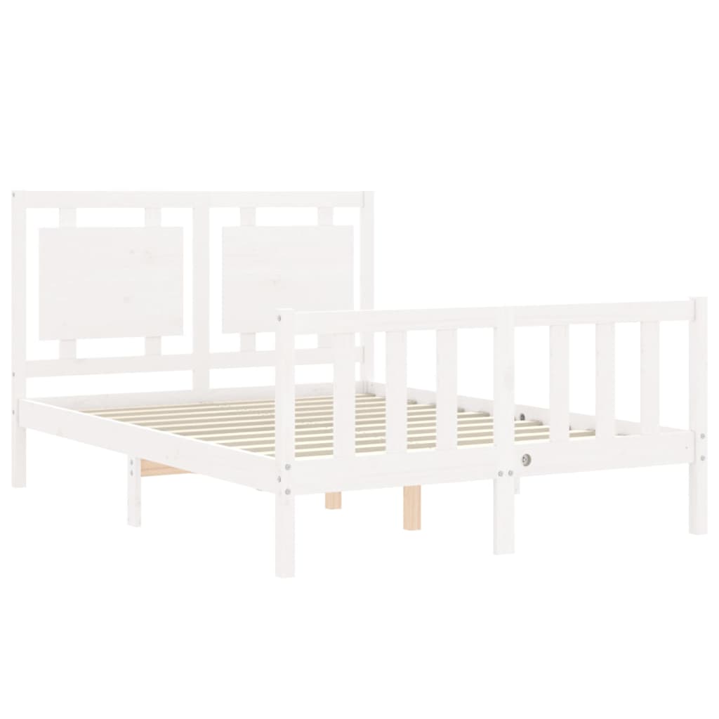 Bed Frame without Mattress White 120x200 cm Solid Wood Pine