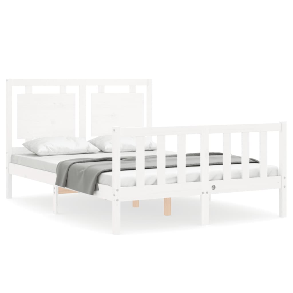 Bed Frame without Mattress White 140x200 cm Solid Wood Pine