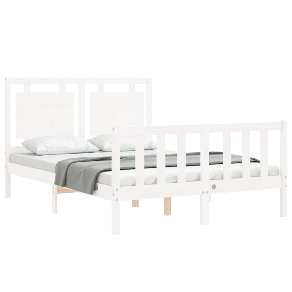 Bed Frame without Mattress White 140x200 cm Solid Wood Pine