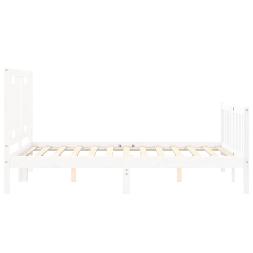Bed Frame without Mattress White 140x200 cm Solid Wood Pine