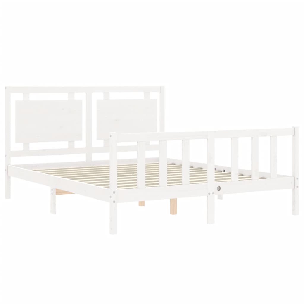 Bed Frame without Mattress White 160x200 cm Solid Wood Pine
