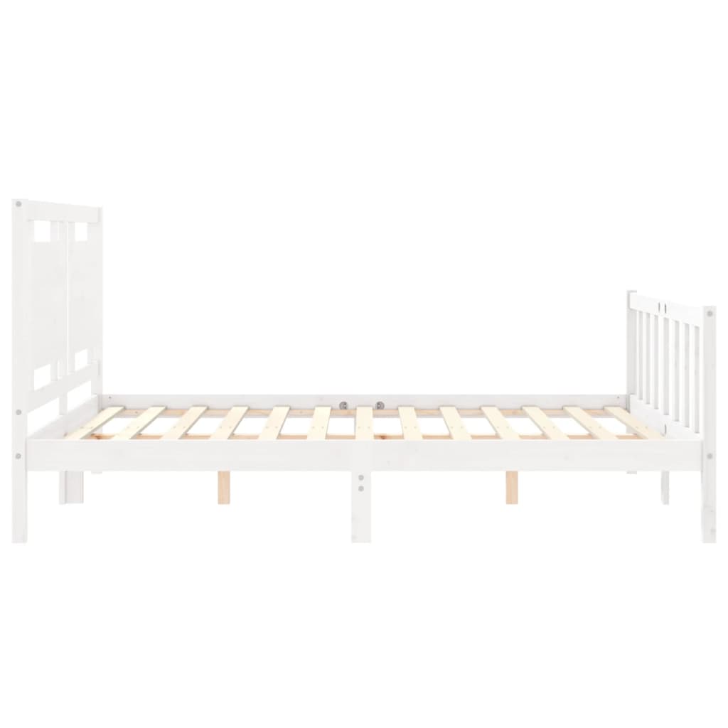 Bed Frame without Mattress White 160x200 cm Solid Wood Pine