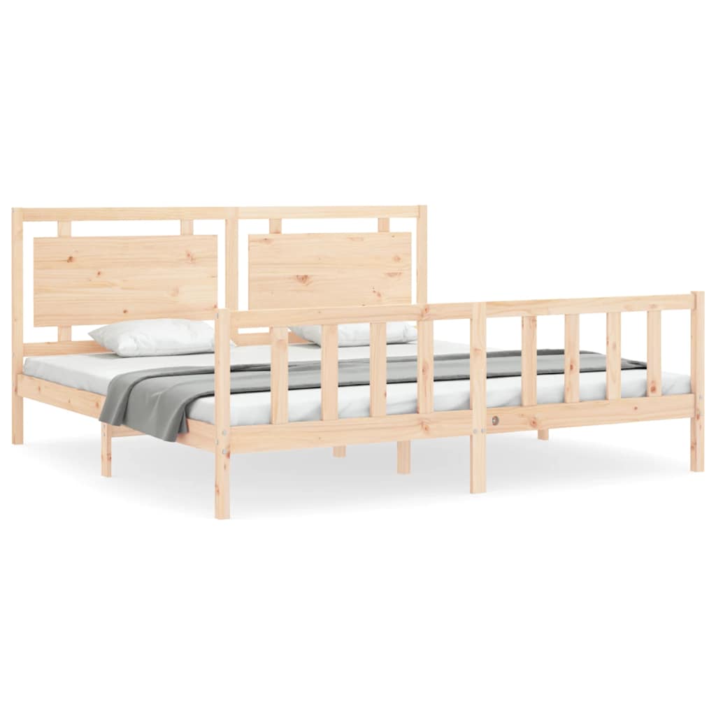 Bed Frame without Mattress Solid Wood Pine