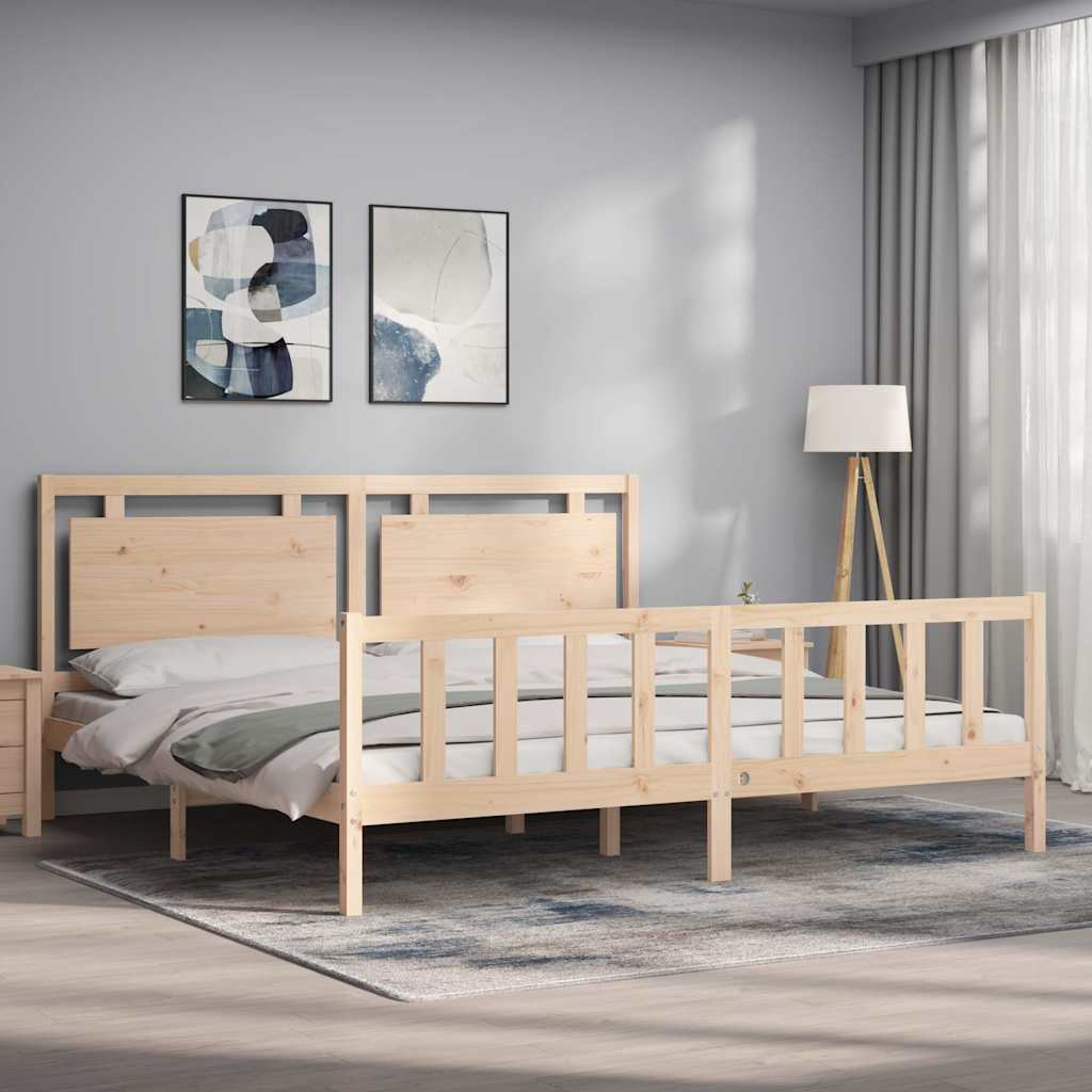 Bed Frame without Mattress Solid Wood Pine