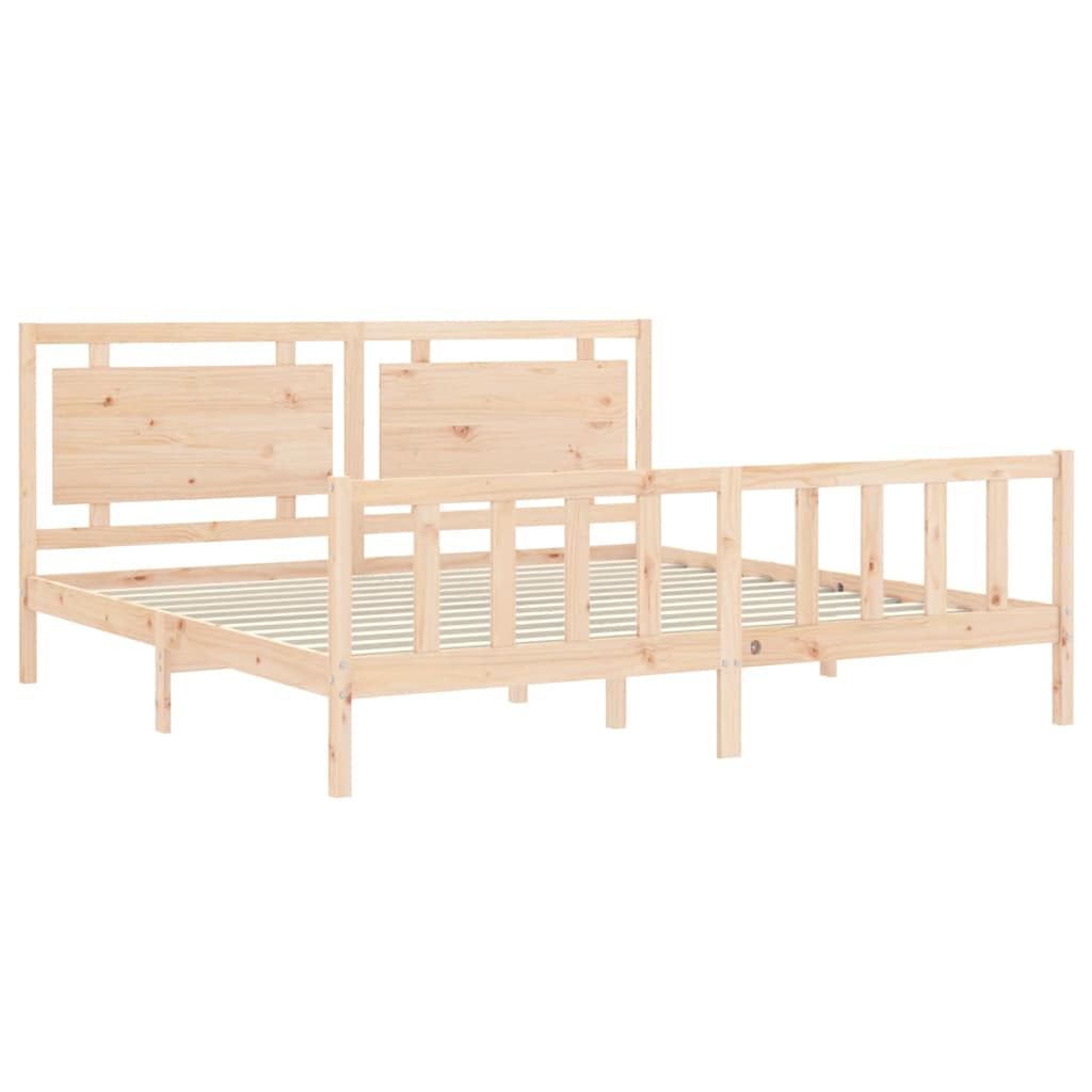 Bed Frame without Mattress Solid Wood Pine