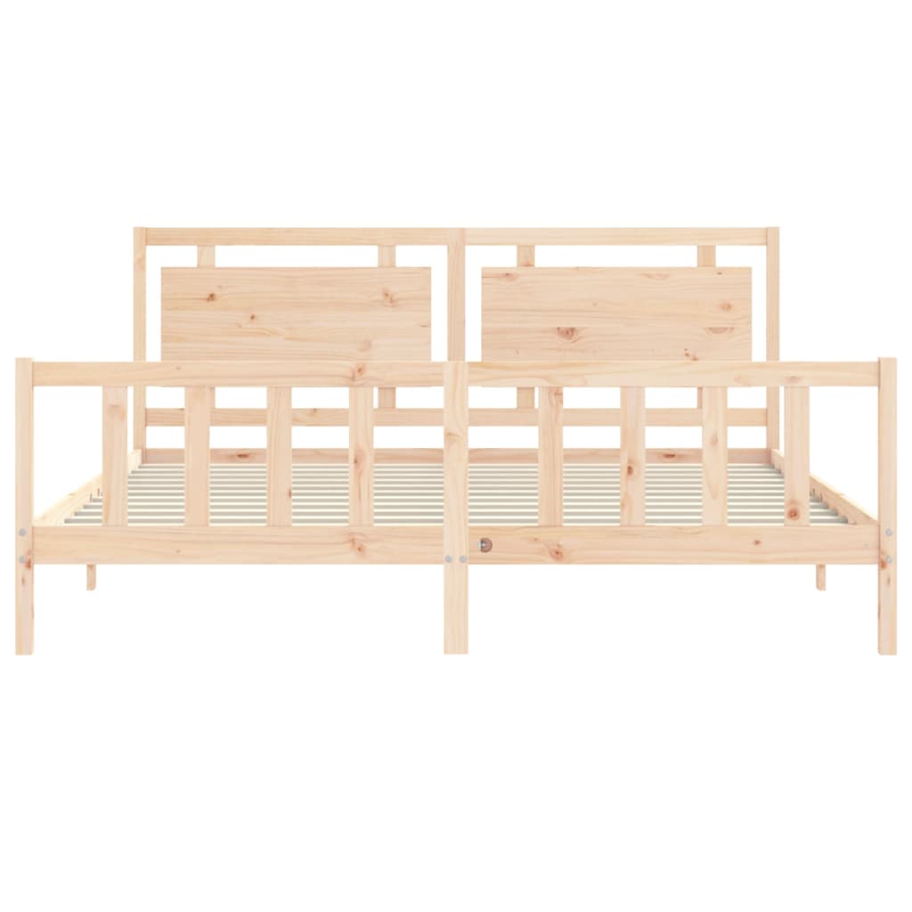 Bed Frame without Mattress Solid Wood Pine
