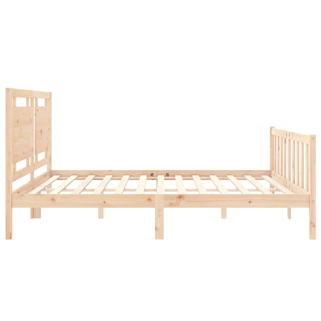Bed Frame without Mattress Solid Wood Pine