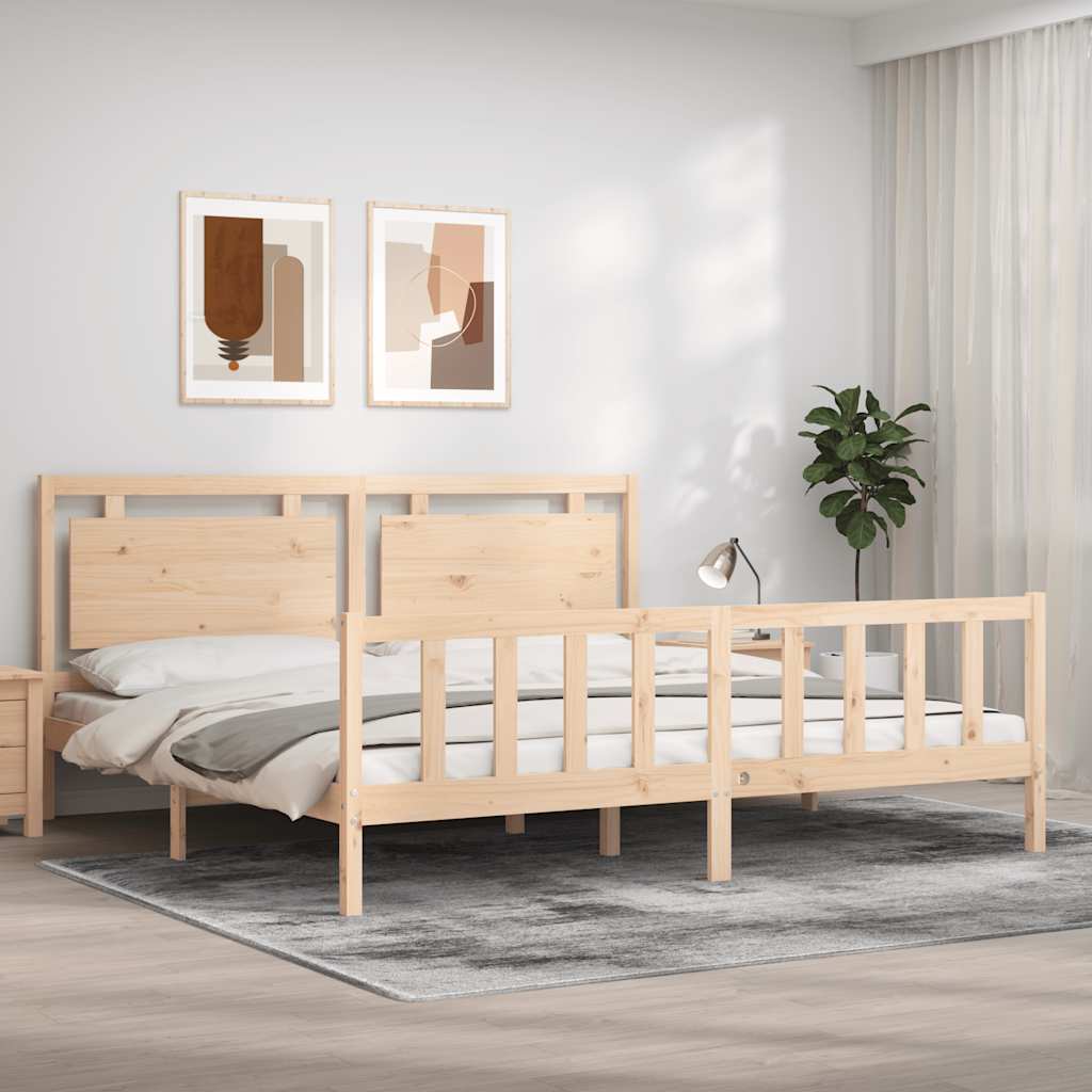 Bed Frame without Mattress Solid Wood Pine