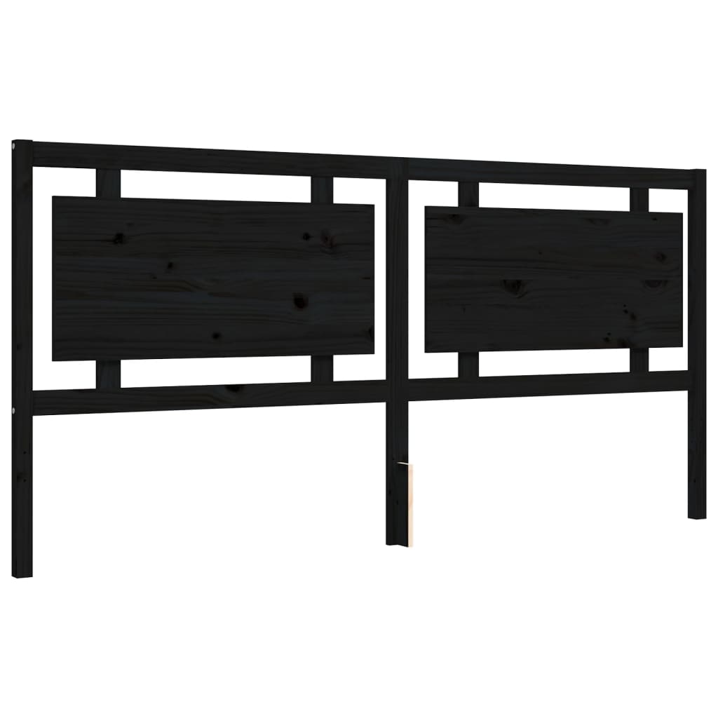 Bed Frame without Mattress Black 200x200 cm Solid Wood Pine