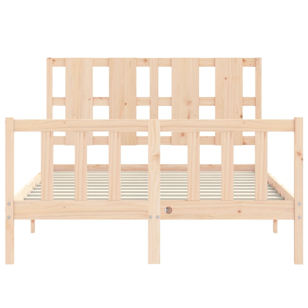 Bed Frame without Mattress Double Solid Wood Pine