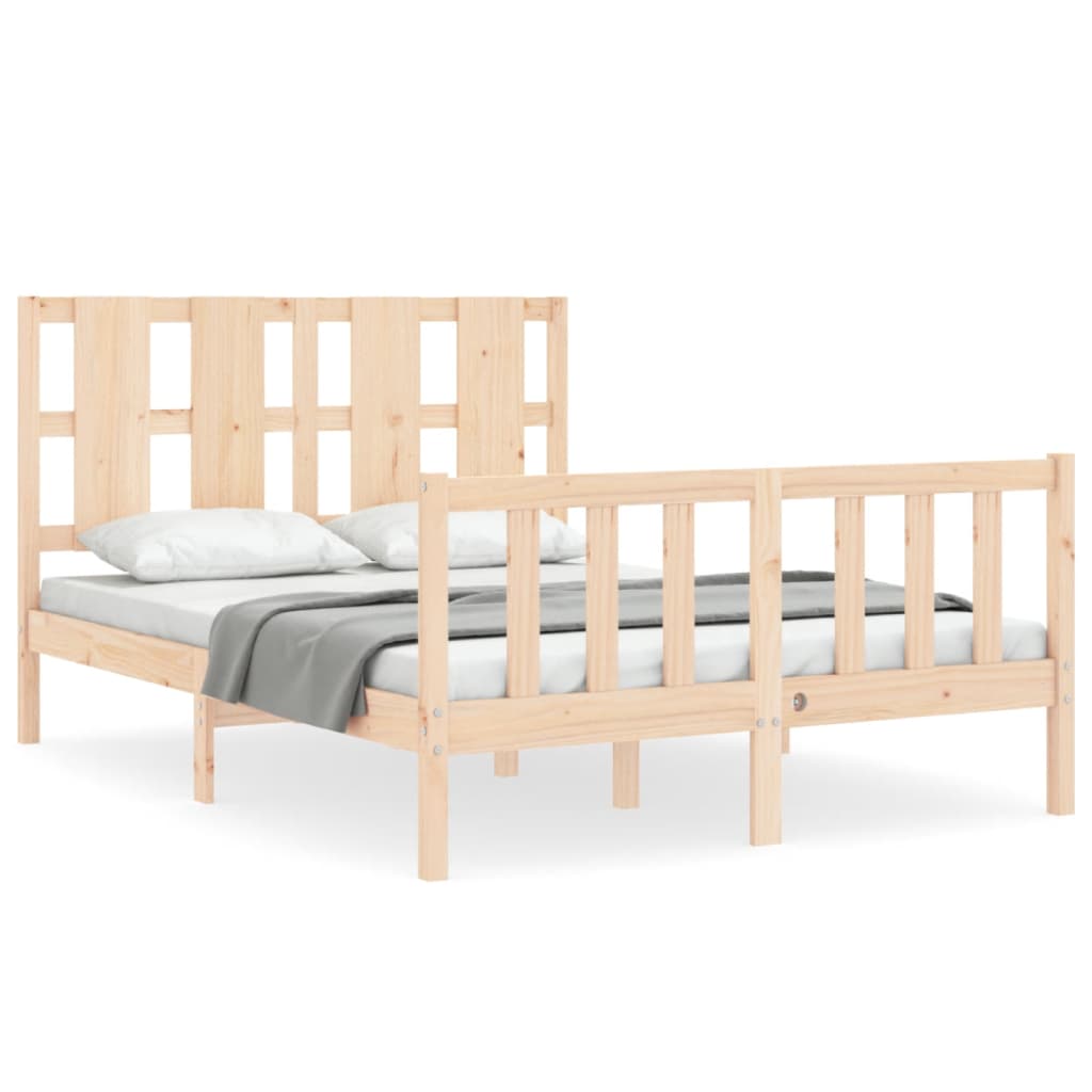 Bed Frame without Mattress 140x190 cm Solid Wood Pine