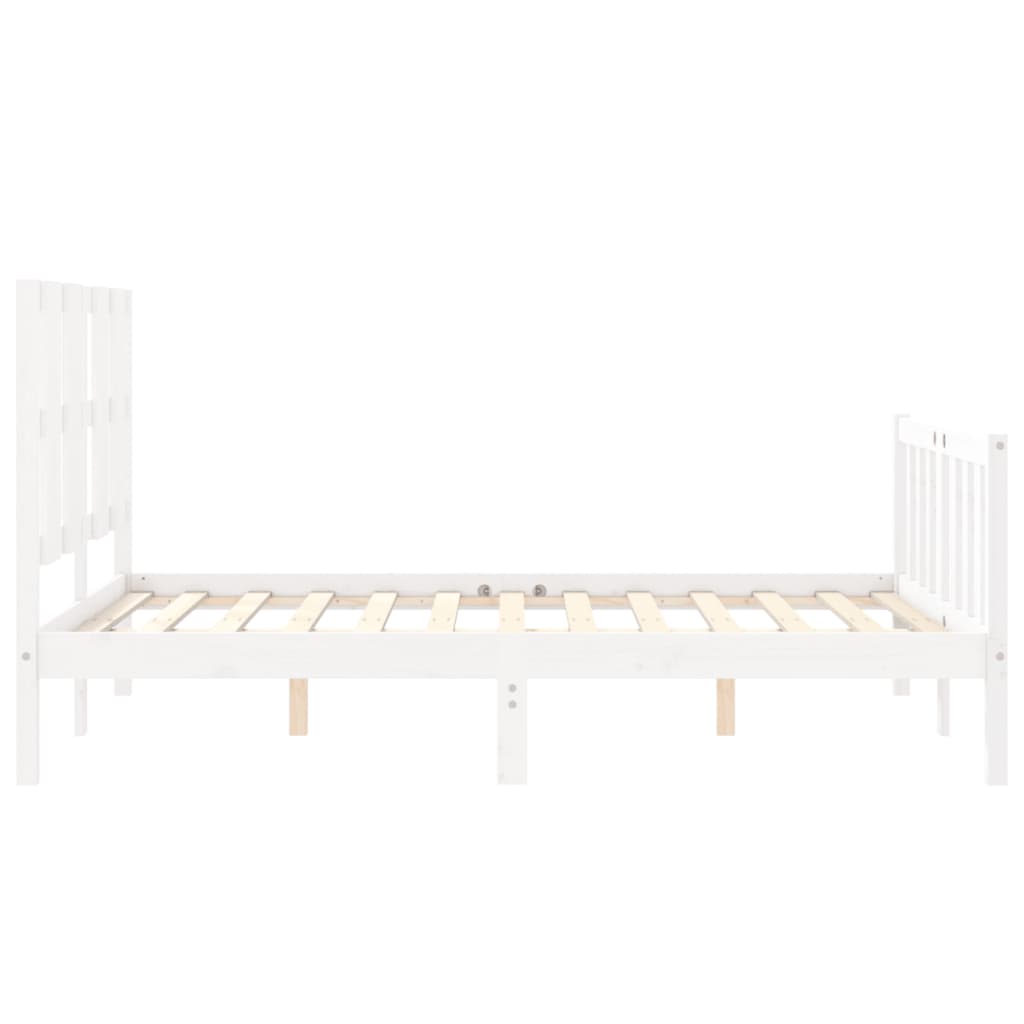 Bed Frame without Mattress White 140x190 cm Solid Wood Pine