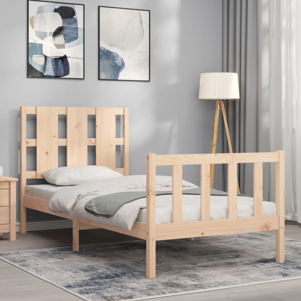 Bed Frame without Mattress 90x200 cm Solid Wood Pine