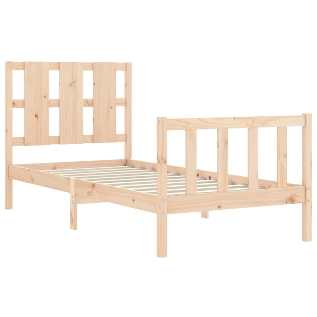 Bed Frame without Mattress 90x200 cm Solid Wood Pine