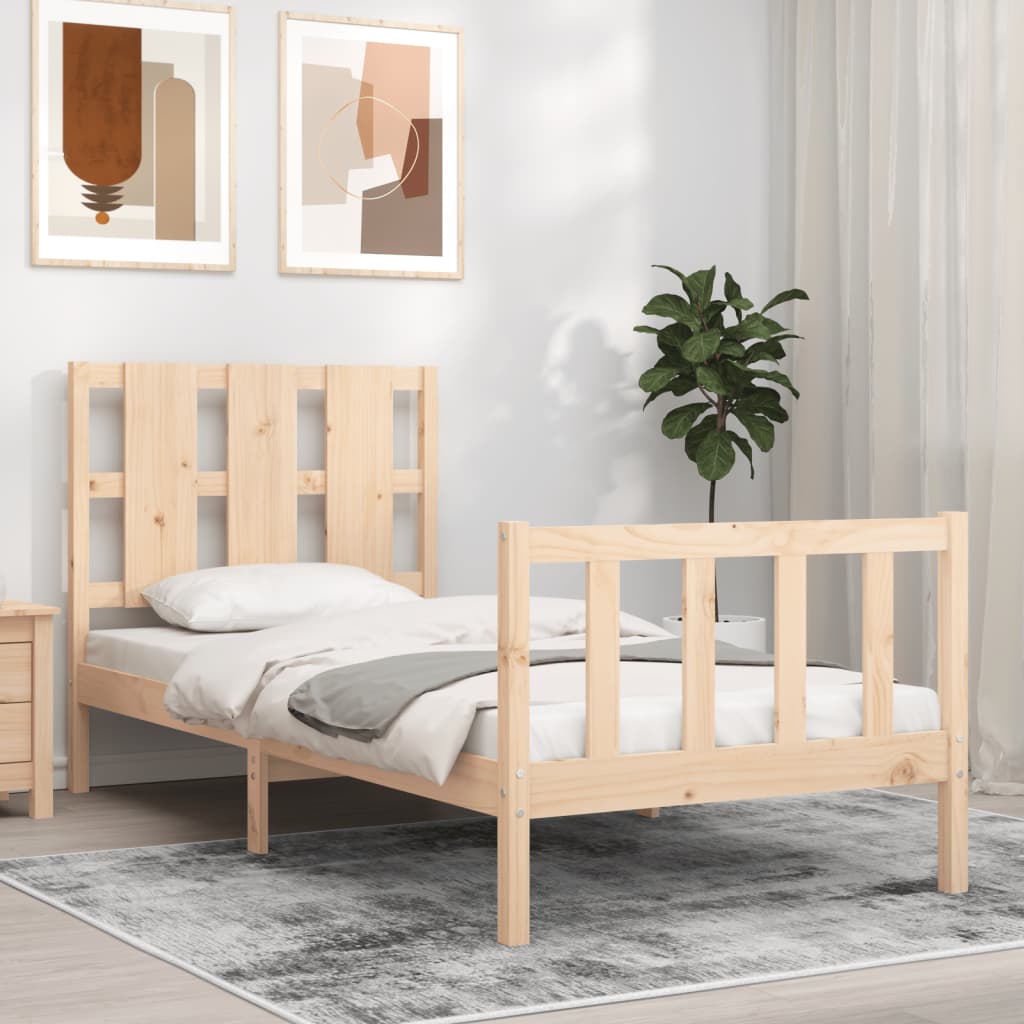 Bed Frame without Mattress 90x200 cm Solid Wood Pine