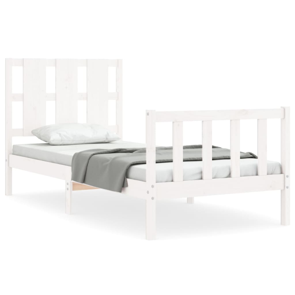 Bed Frame without Mattress White 90x200 cm Solid Wood Pine