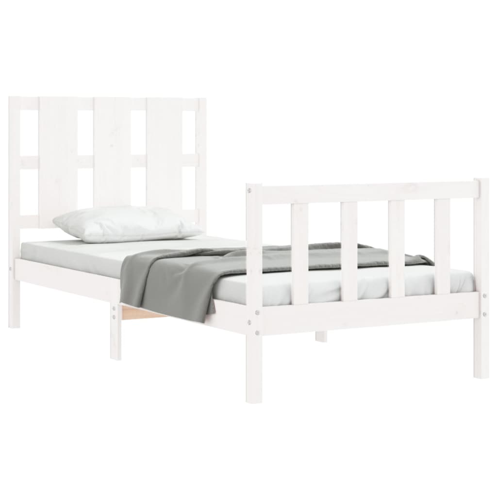 Bed Frame without Mattress White 90x200 cm Solid Wood Pine