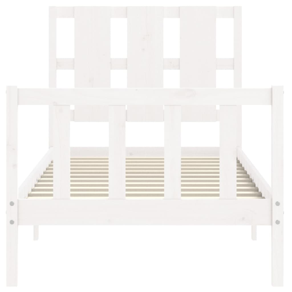 Bed Frame without Mattress White 90x200 cm Solid Wood Pine