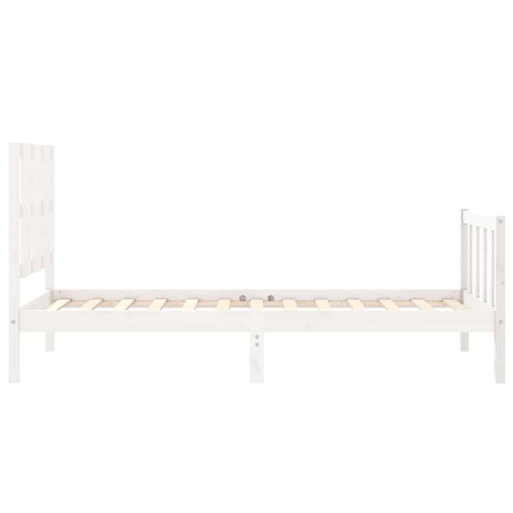 Bed Frame without Mattress White 90x200 cm Solid Wood Pine