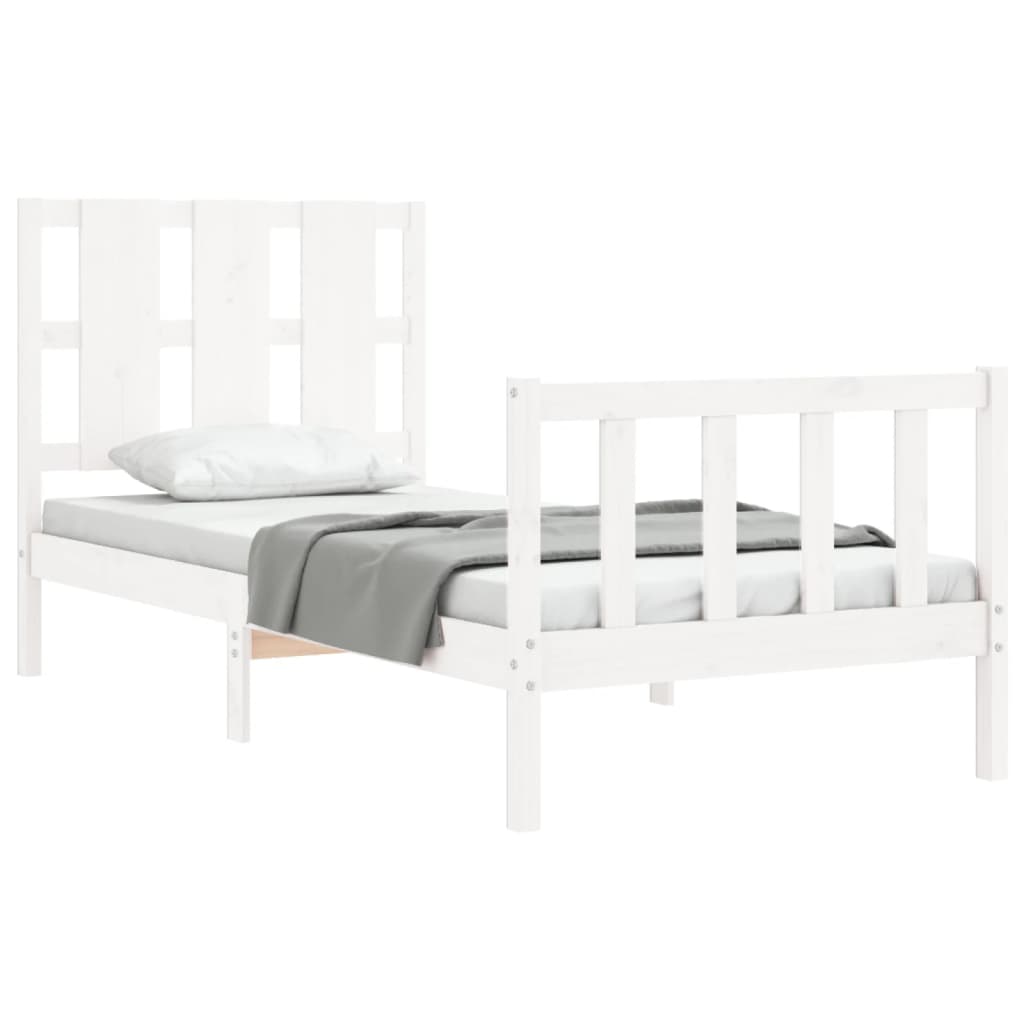 Bed Frame without Mattress White 100x200 cm Solid Wood Pine