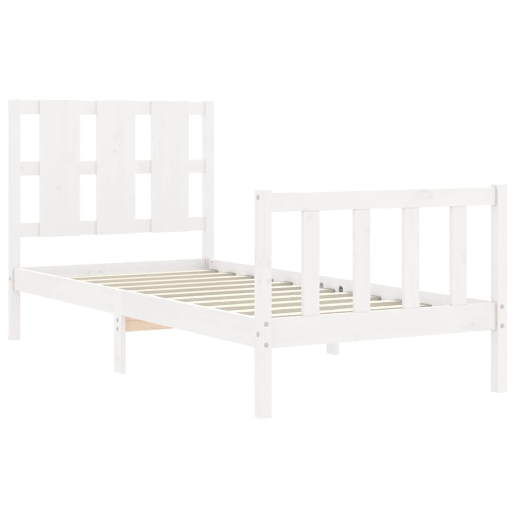 Bed Frame without Mattress White 100x200 cm Solid Wood Pine