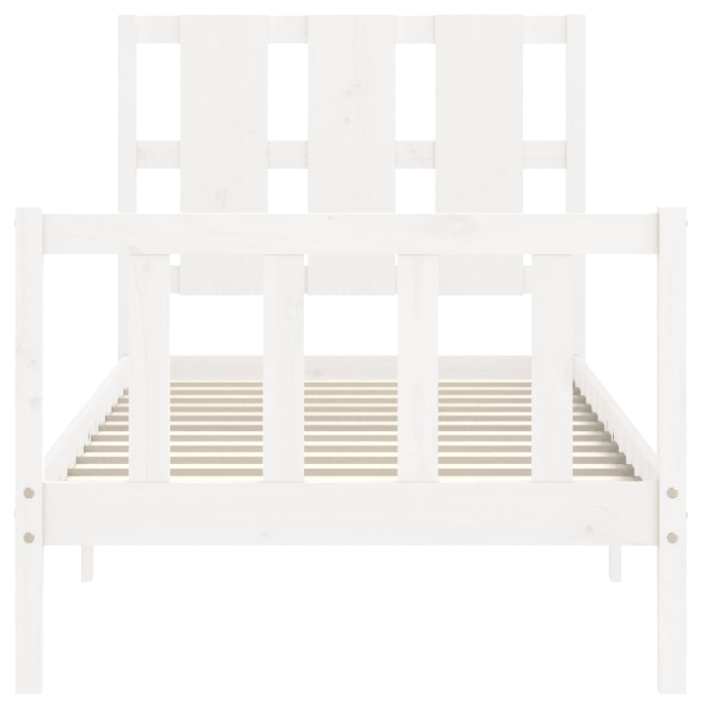 Bed Frame without Mattress White 100x200 cm Solid Wood Pine