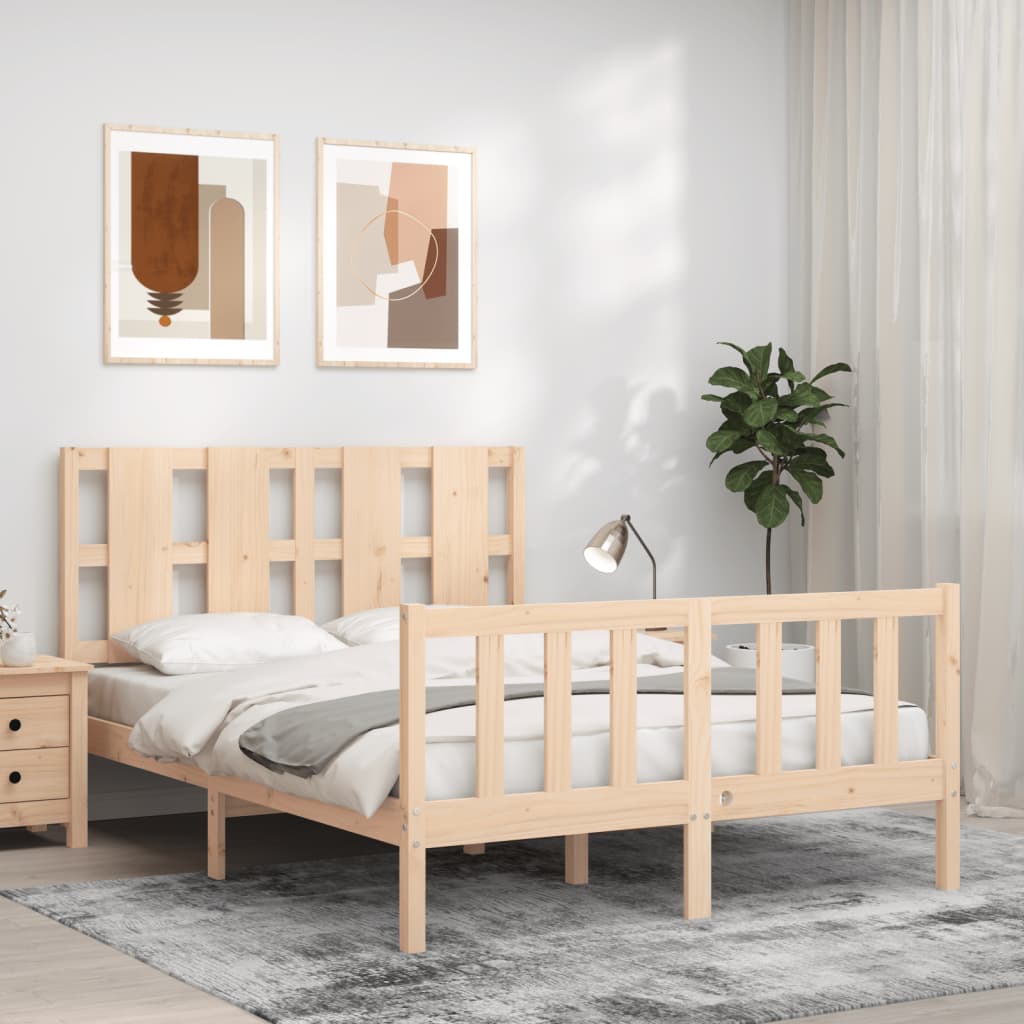Bed Frame without Mattress 140x200 cm Solid Wood Pine