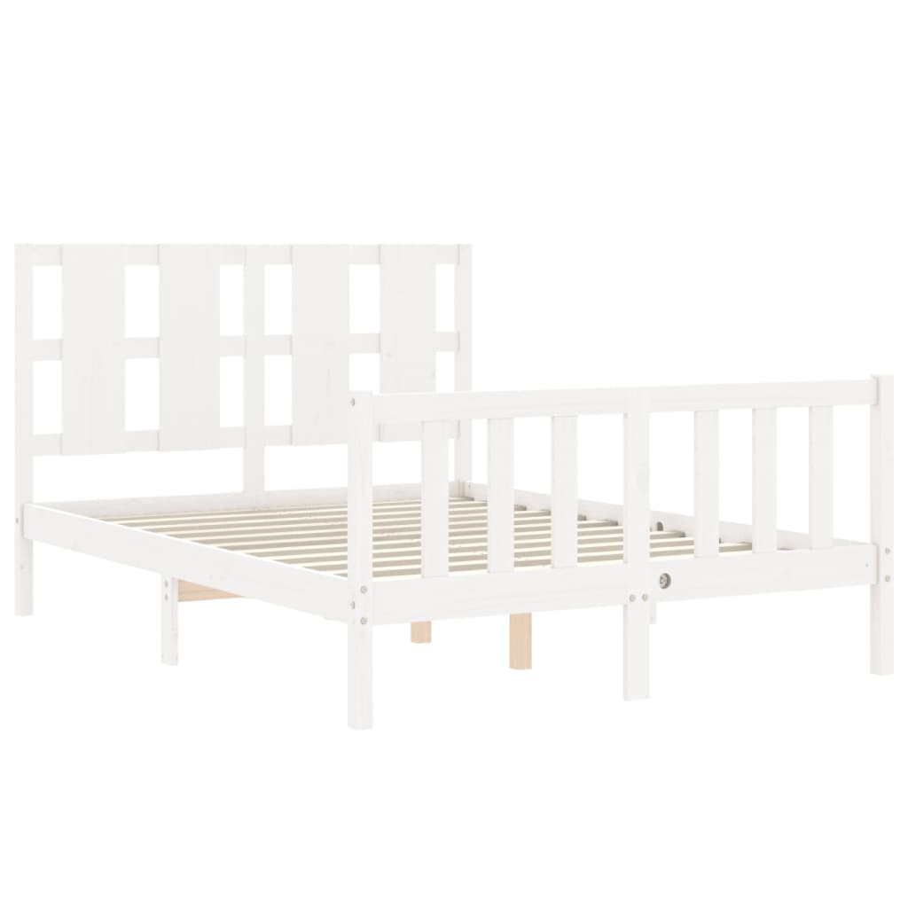 Bed Frame without Mattress White 140x200 cm Solid Wood Pine
