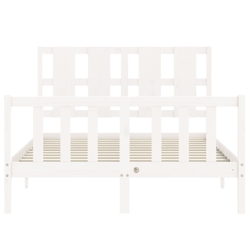 Bed Frame without Mattress White 140x200 cm Solid Wood Pine