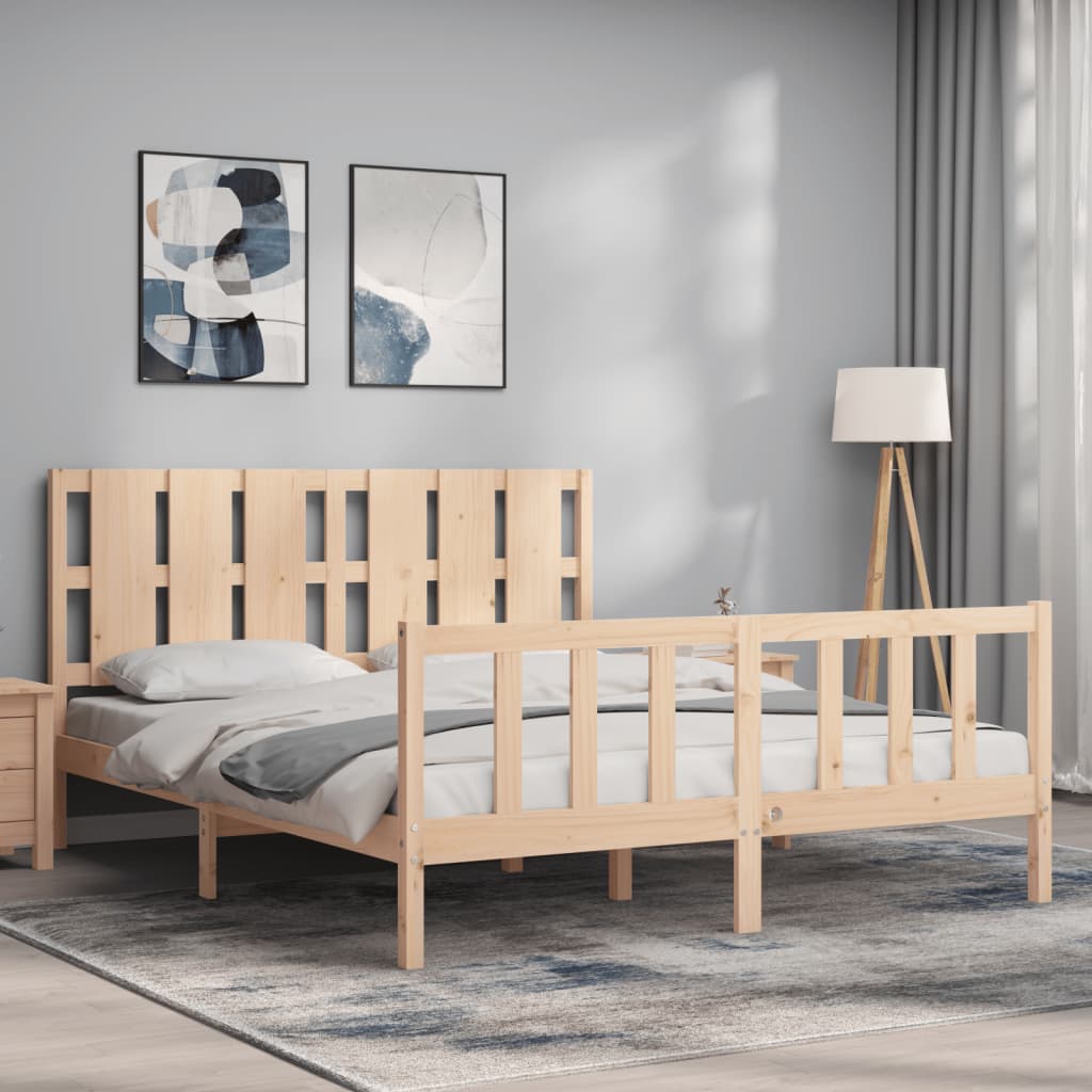 Bed Frame without Mattress 160x200 cm Solid Wood Pine