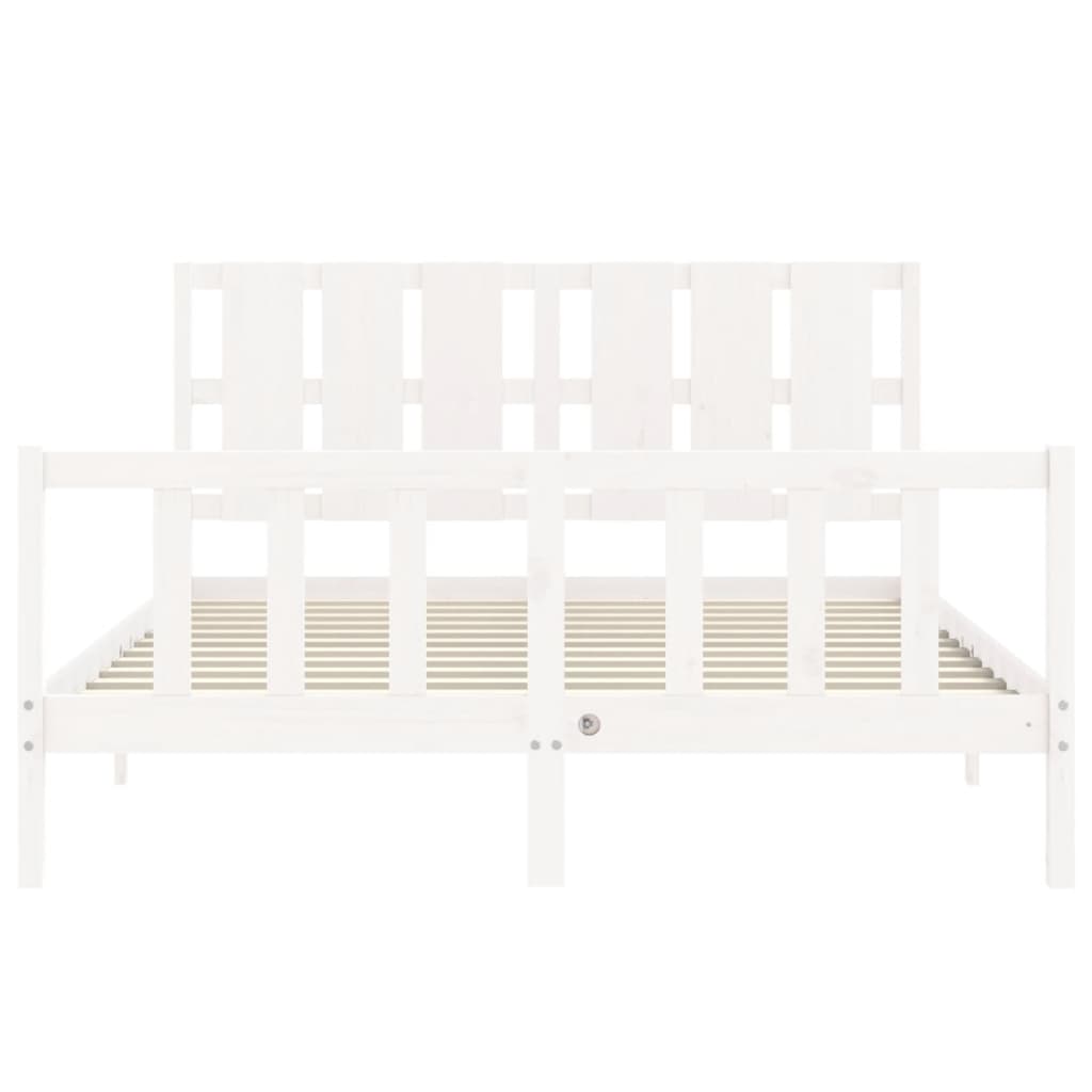 Bed Frame without Mattress White 160x200 cm Solid Wood Pine