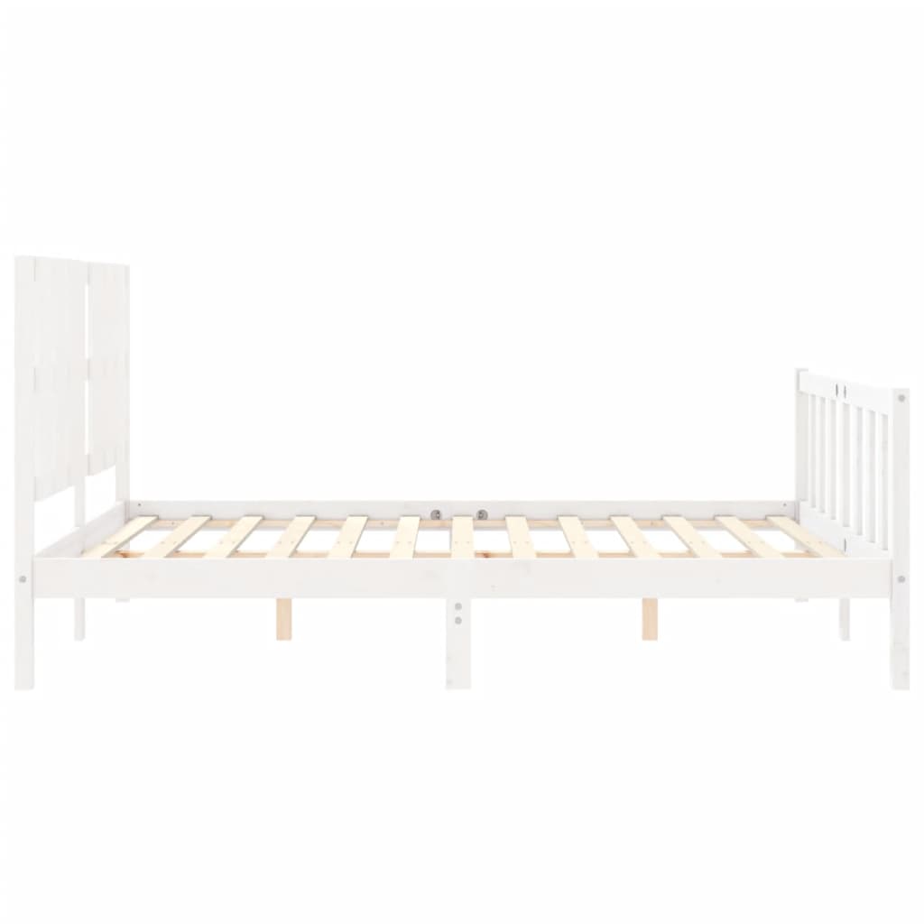 Bed Frame without Mattress White 160x200 cm Solid Wood Pine