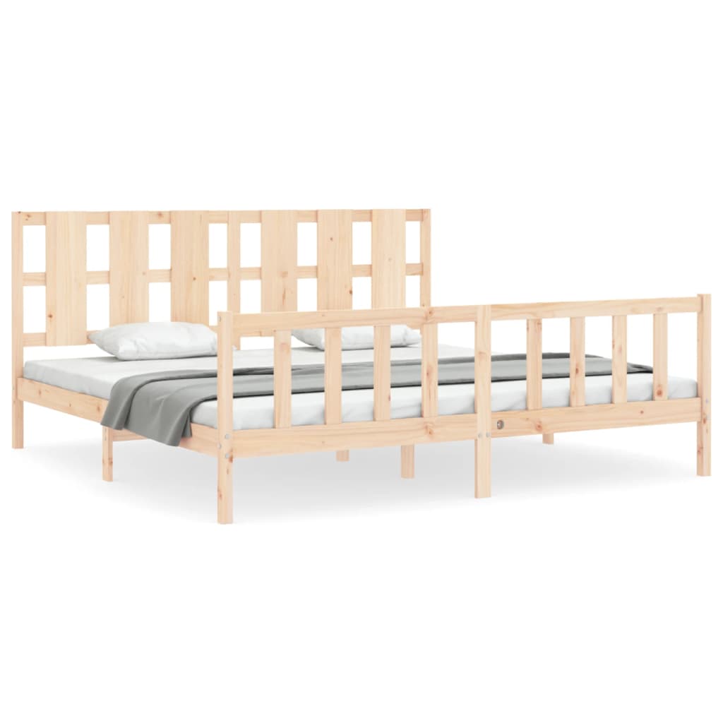 Bed Frame without Mattress 200x200 cm Solid Wood Pine