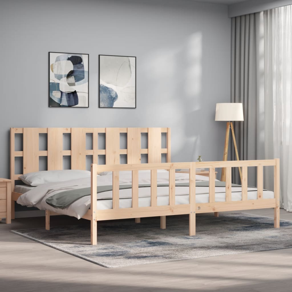 Bed Frame without Mattress 200x200 cm Solid Wood Pine