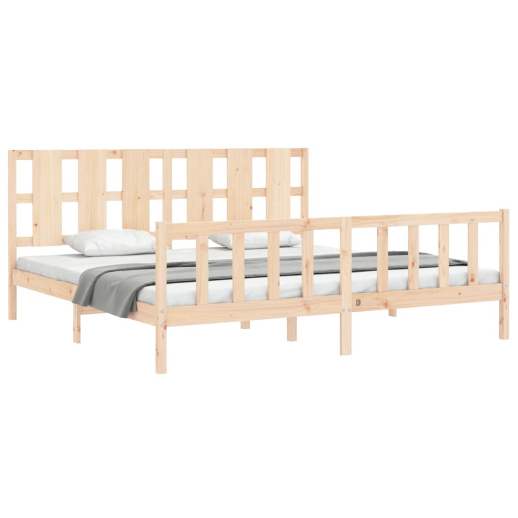 Bed Frame without Mattress 200x200 cm Solid Wood Pine