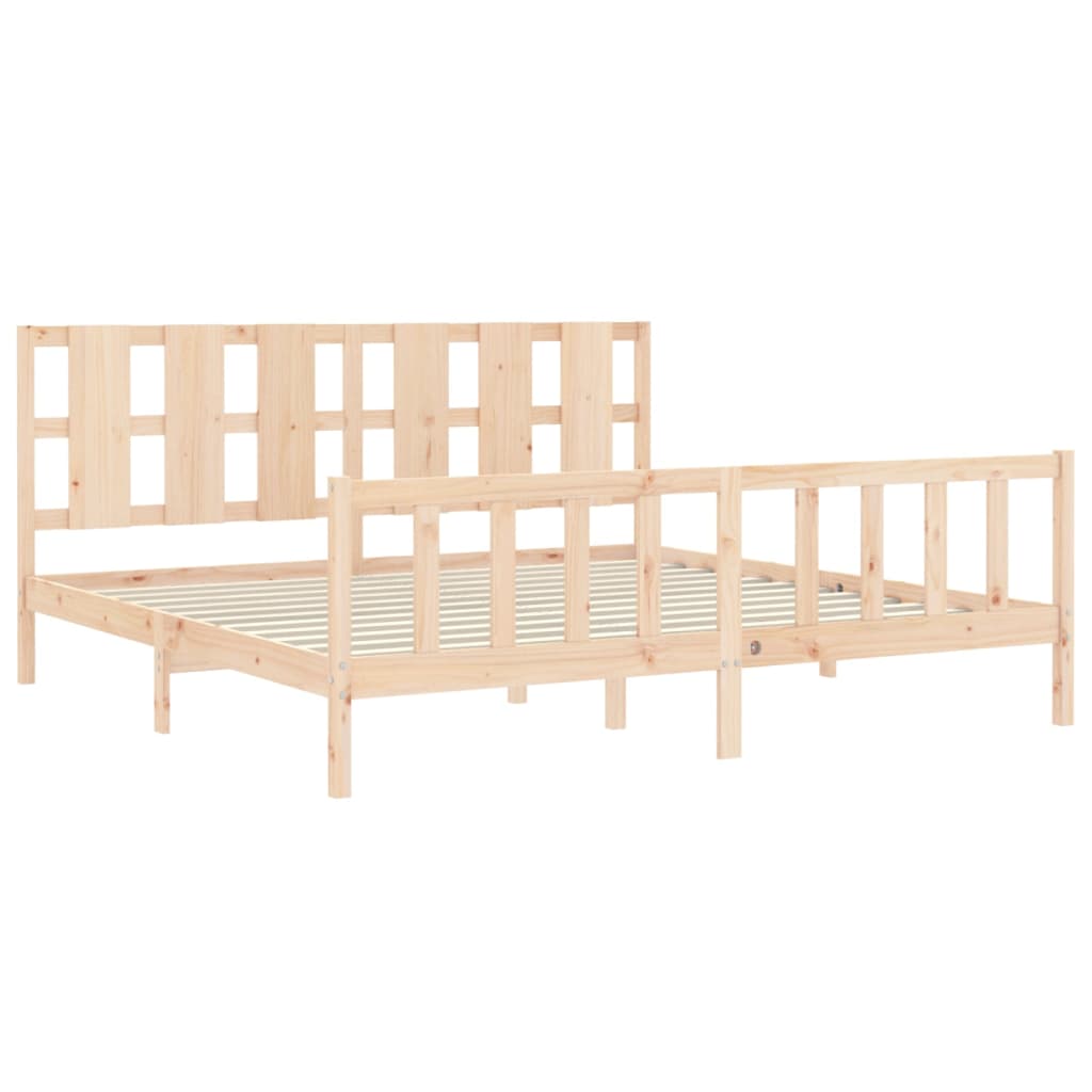 Bed Frame without Mattress 200x200 cm Solid Wood Pine