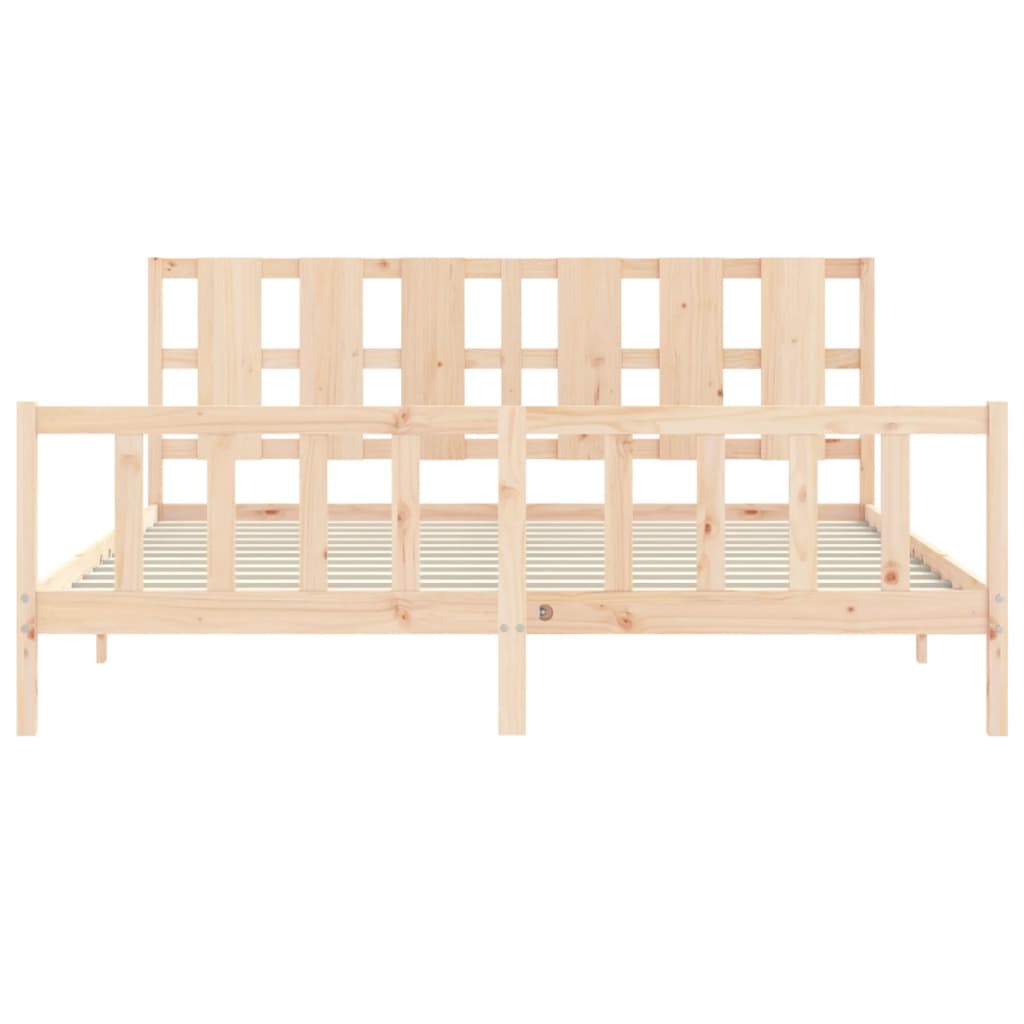 Bed Frame without Mattress 200x200 cm Solid Wood Pine