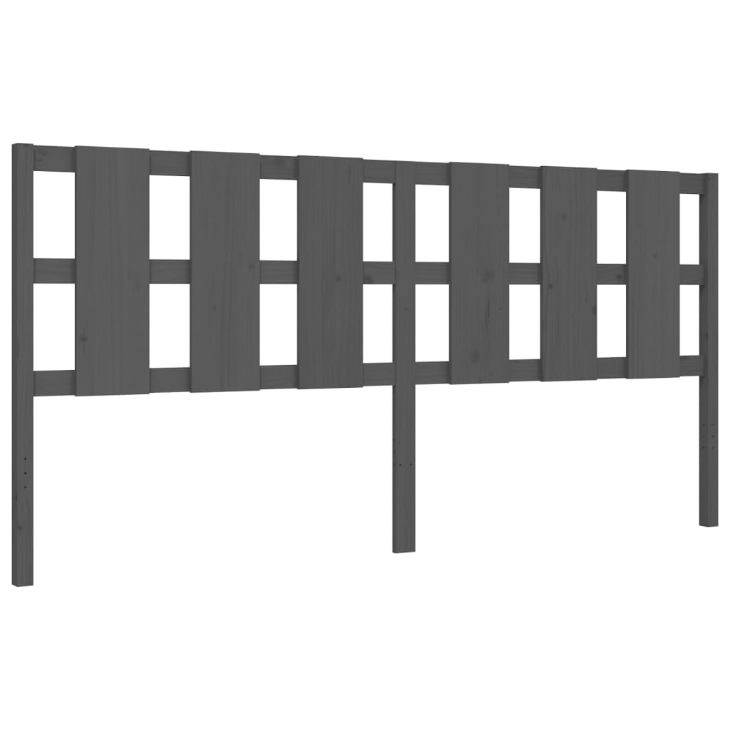 Bed Frame without Mattress Grey 200x200 cm Solid Wood Pine