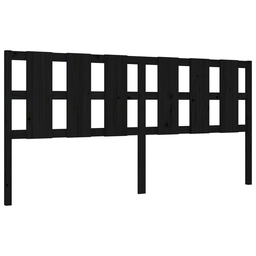 Bed Frame without Mattress Black 200x200 cm Solid Wood Pine