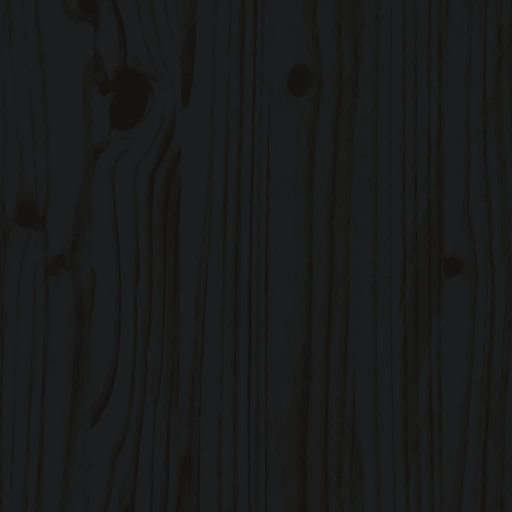 Bed Frame without Mattress Black 200x200 cm Solid Wood Pine