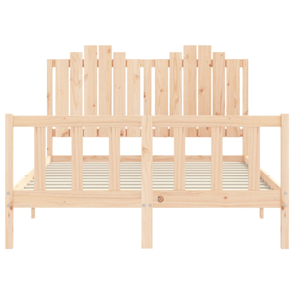 Bed Frame without Mattress Double Solid Wood Pine