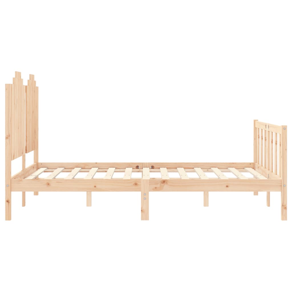 Bed Frame without Mattress Double Solid Wood Pine
