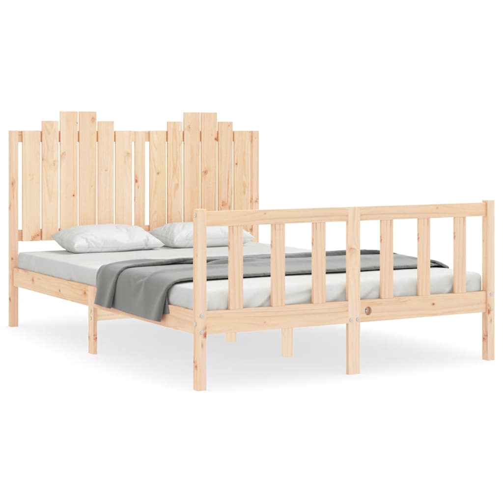 Bed Frame without Mattress 140x200 cm Solid Wood Pine
