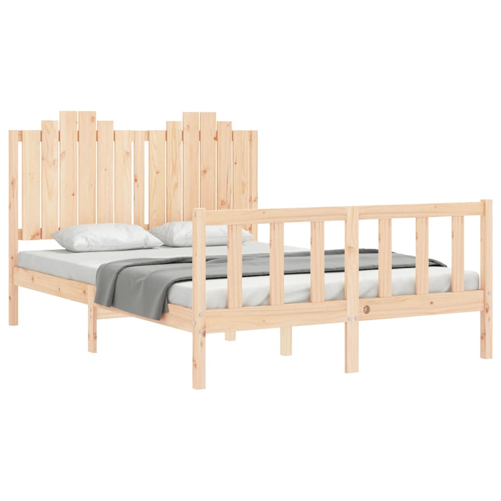 Bed Frame without Mattress 140x200 cm Solid Wood Pine