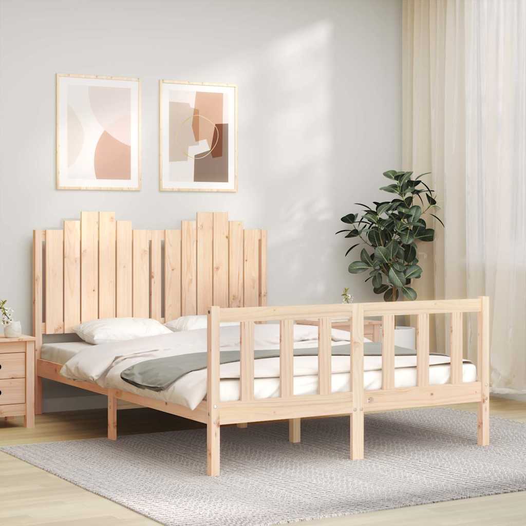 Bed Frame without Mattress 140x200 cm Solid Wood Pine