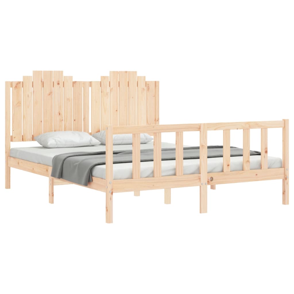 Bed Frame without Mattress 160x200 cm Solid Wood Pine